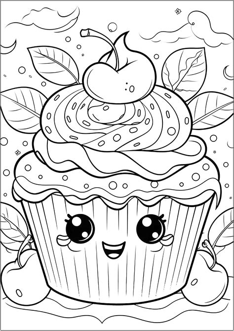 Cupcake Mignon Cupcakes Y Pasteles Dibujos Para Colorear Para Niños