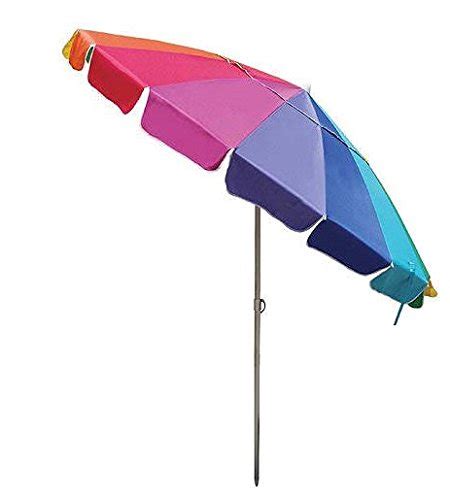 8 Ft Rainbow Multi Color Patio And Beach Umbrella With Wind Vent