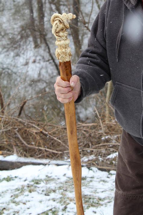 The Crone Hand Carved Walking Stick Hiking Staff Irish Etsy