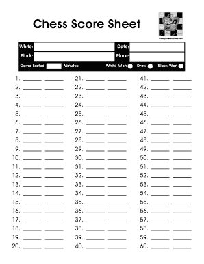 Chess notation has an important role in the world of chess because it preserves the game's history. 40 Printable Chess Score Sheet Forms and Templates - Fillable Samples in PDF, Word to Download ...