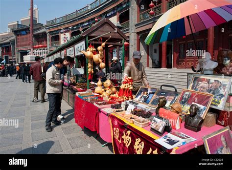 Market Stalls In Guwenhua Jie Ancient Culture Street Tianjin China