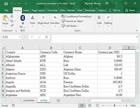Excel Currency Converter Template 01 Access Exceltips