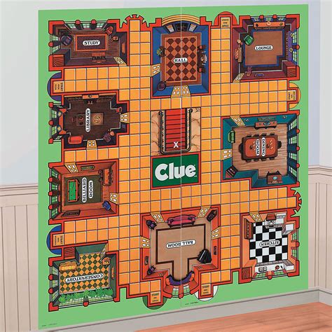Clue Game Board Backdrop Banner 3 Pc Discontinued Clue Games