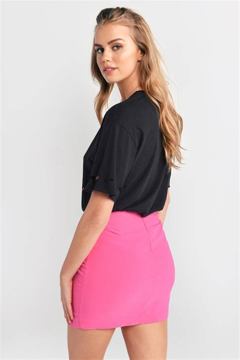Tobi Mini Skirts Womens Miss Me Pink Asymmetric Mini Skirt Pink ⋆ Theipodteacher
