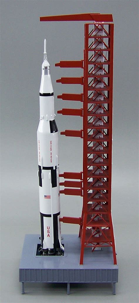 Nasa Apollo Saturn V Rocket On Tower Launch Pad Scale