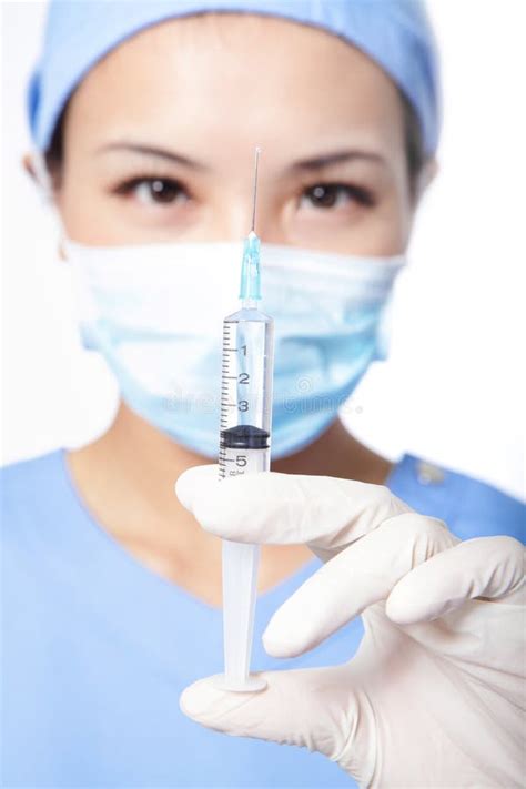 Surgery Doctor With Syringe Needle Stock Photo Image Of Background