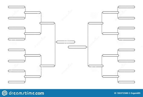 Simple Tournament Bracket Template For 16 Teams On White