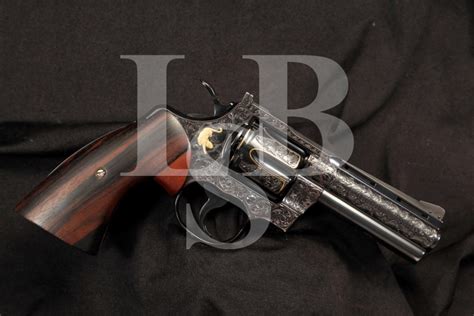 Hand Engraved And Gold Inlaid Colt Python 357 Magnum Double Action