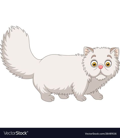 illustration of cartoon persian cat on white background download a free preview or high quality