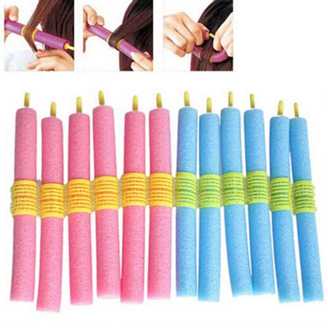 12pcs Lot Plastic Practical Soft Foam Bendy Hair Curler Rollers Flexi