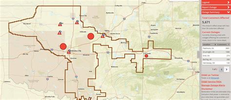 Ogande Power Outage Map Oklahoma Map Vector
