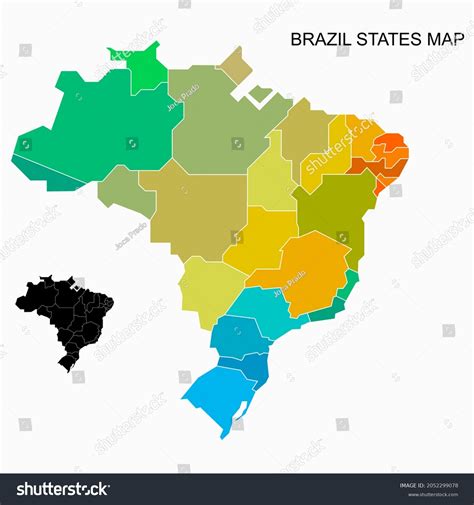 Brazil Map States Brasil Mapa Stock Illustration 2052299078 Shutterstock