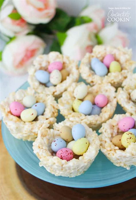 Fill with your favorite brightly colored marmalade or jam. Rice Krispie Nests: a quick and easy no-bake Easter treat!