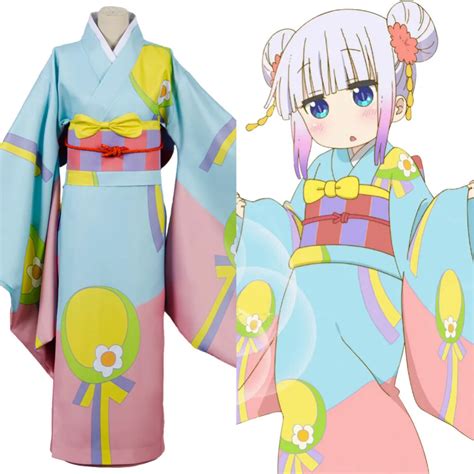 Miss Kobayashi San Dragon Maid Kanna Kamui Kimono Cosplay Costume