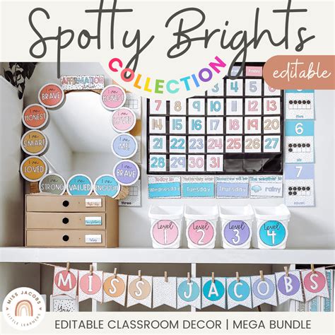 Spotty Brights Classroom Decor Bundle Miss Jacobs Little Learners