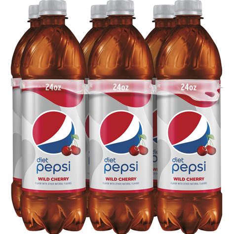 Diet Pepsi Wild Cherry Soda Cherry Cola 24 Fl Oz 6 Count Bottles