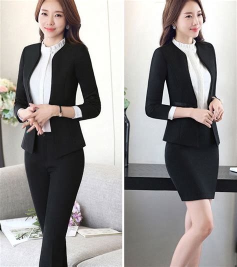 Women Business Suits Long Sleeve Fashion Elegant Office Ladies Suit In 2020 Womens Suits