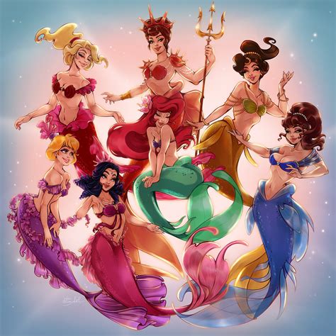 Daughters Of Triton By Cigarscigarettes On Deviantart In 2020 Mermaid Disney Disney Fan Art