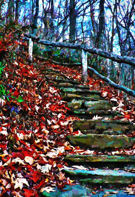 Autumn Steps Of Stone Digital Art By Artistic Photos Fine Art America