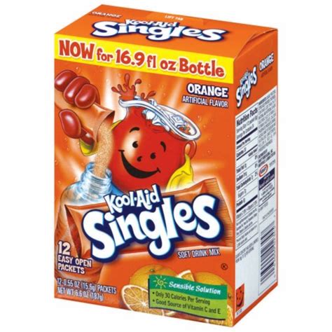 Kool Aid Singles Orange Flavored Soft Drink Mix Packets 12 Ct 0 55 Oz Kroger
