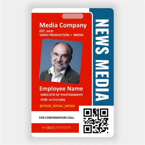 Press Media Pass Photographer Id Badge Vertical Great Selection Of