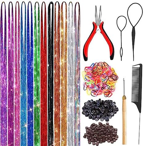 Fairy Hair Tinsel Kit With Tools 48 Inch Heat Resistant