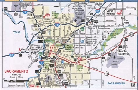 Sacramento Ca Road Map Free Map Highway Sacramento City Surrounding Area