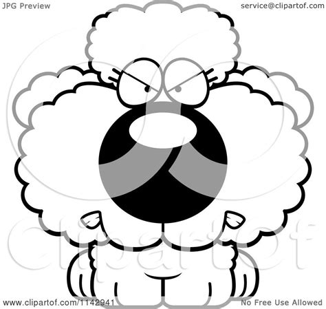 Both of them are fashionable divas. Cartoon Clipart Of A Black And White Mad Poodle Puppy ...