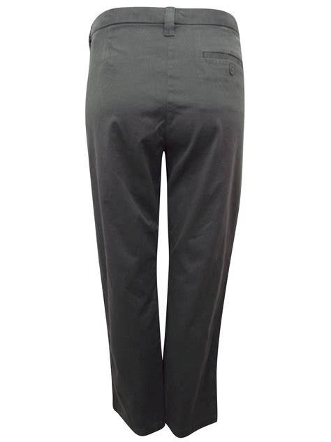 Marks And Spencer Mand5 Khaki Cotton Rich Straight Leg Trousers