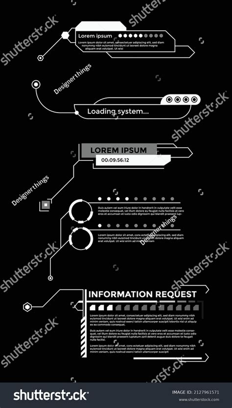 Callouts Titles Banner Futuristic Digital Line Stock Vector Royalty