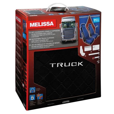 Melissa Set Tende E Coprisedili In Microfibra Per Camion Nero