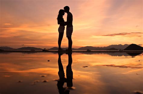 Free Picture Boyfriend Girlfriend Romance Silhouette Sunset Dawn