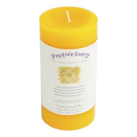 Positive Energy Large Wide Pillar Candle Mystery Arts Online Store