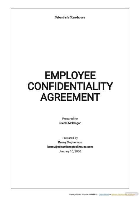 Simple Employee Confidentiality Agreement Template Google Docs Word Apple Pages Template Net
