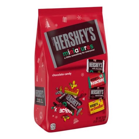 Hersheys Miniatures Assorted Milk And Dark Chocolate Candy Bars Holiday Bulk Bag 1 Bag 339