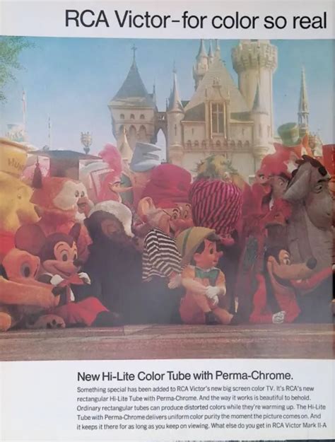 Vintage Print Ad 1966 Walt Disney Rca Victor Tv Wonderful World Color