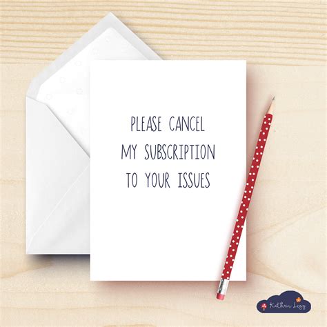 Funny Break Up Cards Cancel Subscription Witty Cards For Etsy