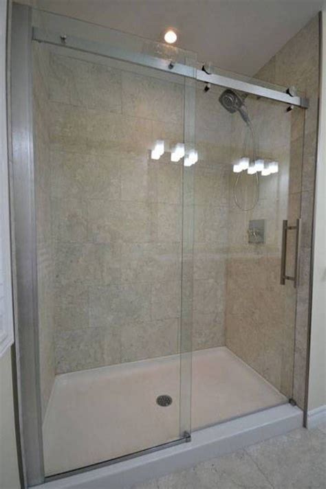 Bathroom Bathroom Fiberglass Shower Pan Bathroom Shower With Sliding Glass Door And
