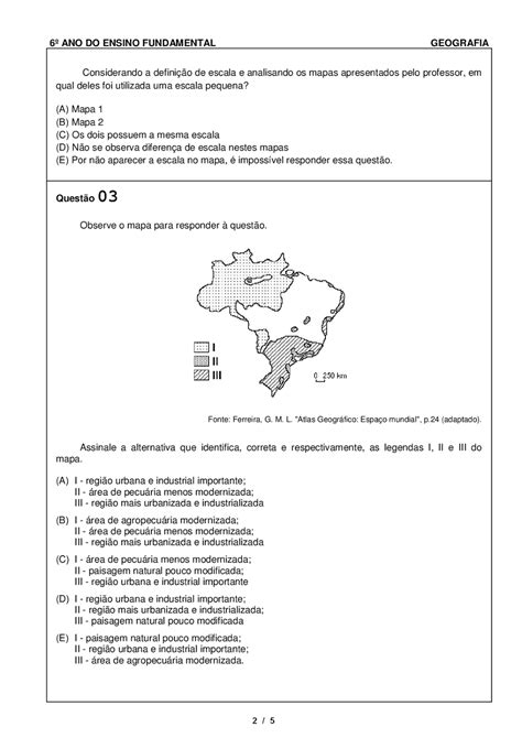 Avaliação De Geografia 6 Ano