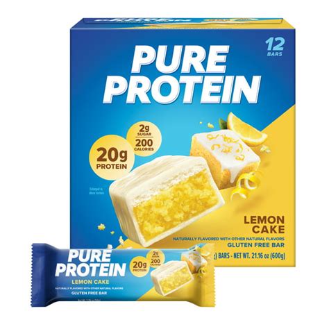 Pure Protein Bars Lemon Cake 20g Protein 176 Oz 12 Count