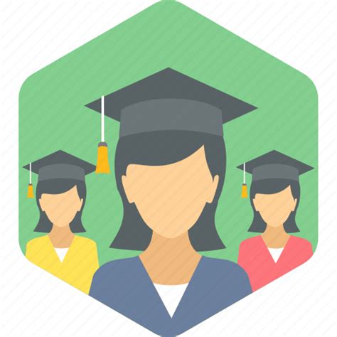 Girls Women Student Graduate Education Icon Download On Iconfinder
