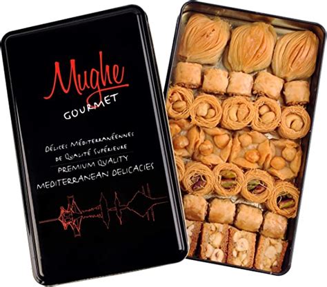 Mughe Gourmet Premium Assorted Baklava Pastry Gift Tin Box Medium Size