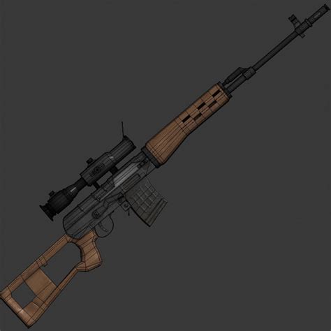 Dragunov Svd Sniper Rifle 3d Model
