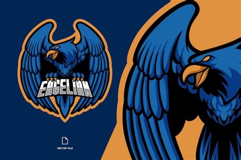 Premium Vector Blue Eagle Mascot Esport Game Logo For Gaming Team