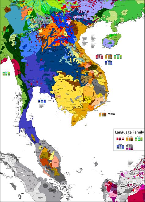 Linguistic Map Of Southeast Asia Asia Map Historical Maps Map