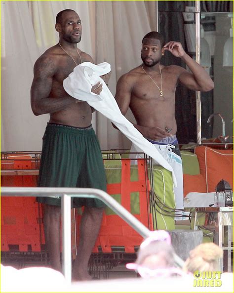 LeBron James Dwyane Wade Shirtless Miami Men Photo 2873108