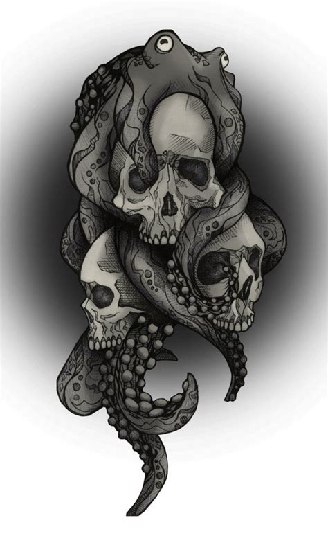 Pin By Cerber696 On Skull Octopus Octopus Tattoo Design Octopus