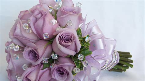 Purple Roses In A Wedding Bouquet Wallpapers And Images
