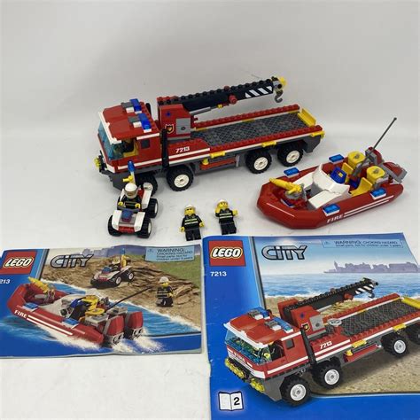 Lego City Fire Series Set 7213 Off Road Fire Truck And Fireboat 2010 99
