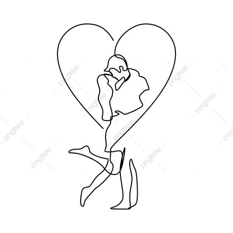 Minimalist line art intro with outro templates part 2! Continuous Line Drawing Of Couple Kissing Each Other ...